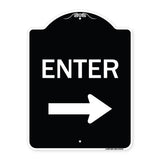 Parking Lot Sign Enter Sign (Right Arrow)