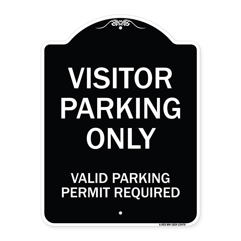 Parking Area Sign Visitors Parking Only - Valid Parking Permit Required
