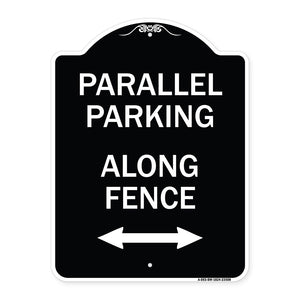 Parallel Parking - Along Fence (With Bidirectional Arrow)