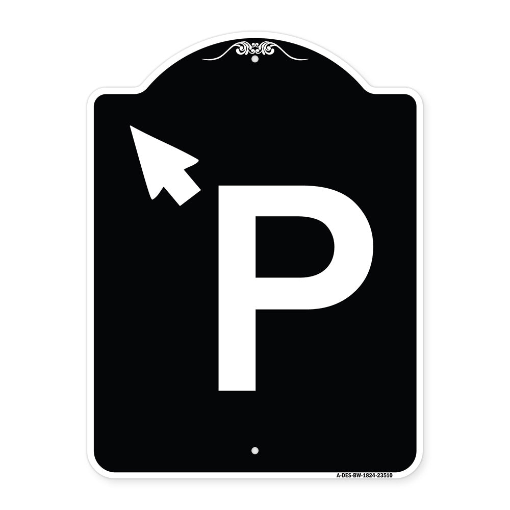 P Symbol (With Up Arrow Pointing Left)