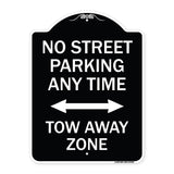 No Street Parking Anytime Tow Away Zone (With Bidirectional Arrow)