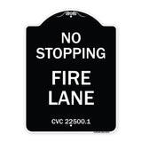 No Stopping Fire Lane - Refer to CVC 22500.1