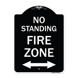 No Standing Fire Zone with Bidirectional Arrow