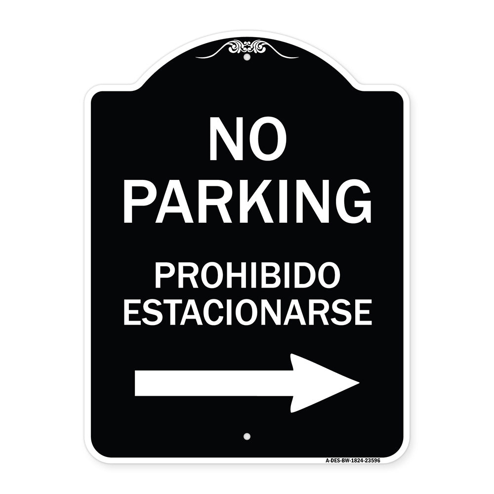 No Parking Prohibido Estacionarse (With Left Arrow)