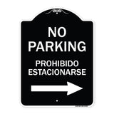 No Parking Prohibido Estacionarse (With Left Arrow)