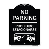 No Parking Prohibido Estacionarse (With Car Tow Graphic)