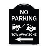 No Parking Tow-Away Zone with Left Arrow