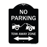 No Parking Tow-Away Zone with Bidirectional Arrow