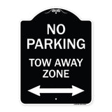 No Parking Tow Away Zone with Bidirectional Arrow