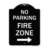 No Parking Fire Zone with Right Arrow