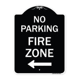 No Parking Fire Zone with Left Arrow
