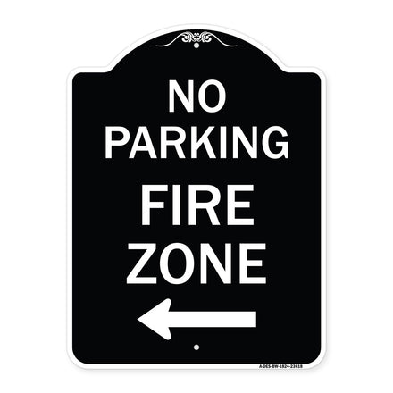 No Parking Fire Zone with Left Arrow
