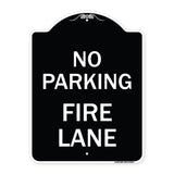 No Parking Fire Lane with Striped Border