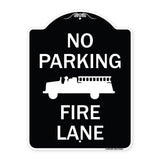 No Parking Fire Lane with Graphic