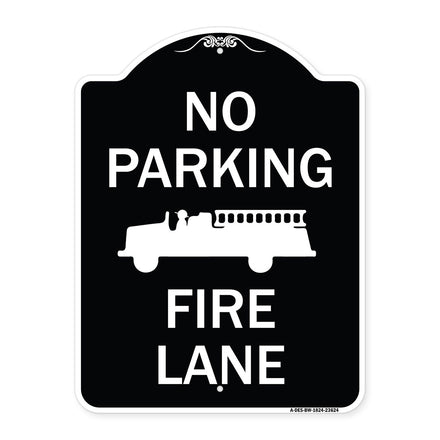 No Parking Fire Lane with Graphic