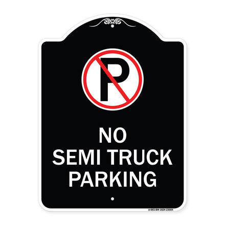 No Parking Sign No Semi Truck Parking with Symbol