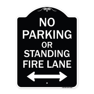 No Parking or Standing Fire Lane (With Bidirectional Arrow)