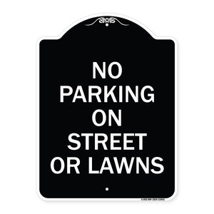 No Parking on Street or Lawns