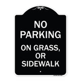 No Parking on Grass or Sidewalk Parking Sign