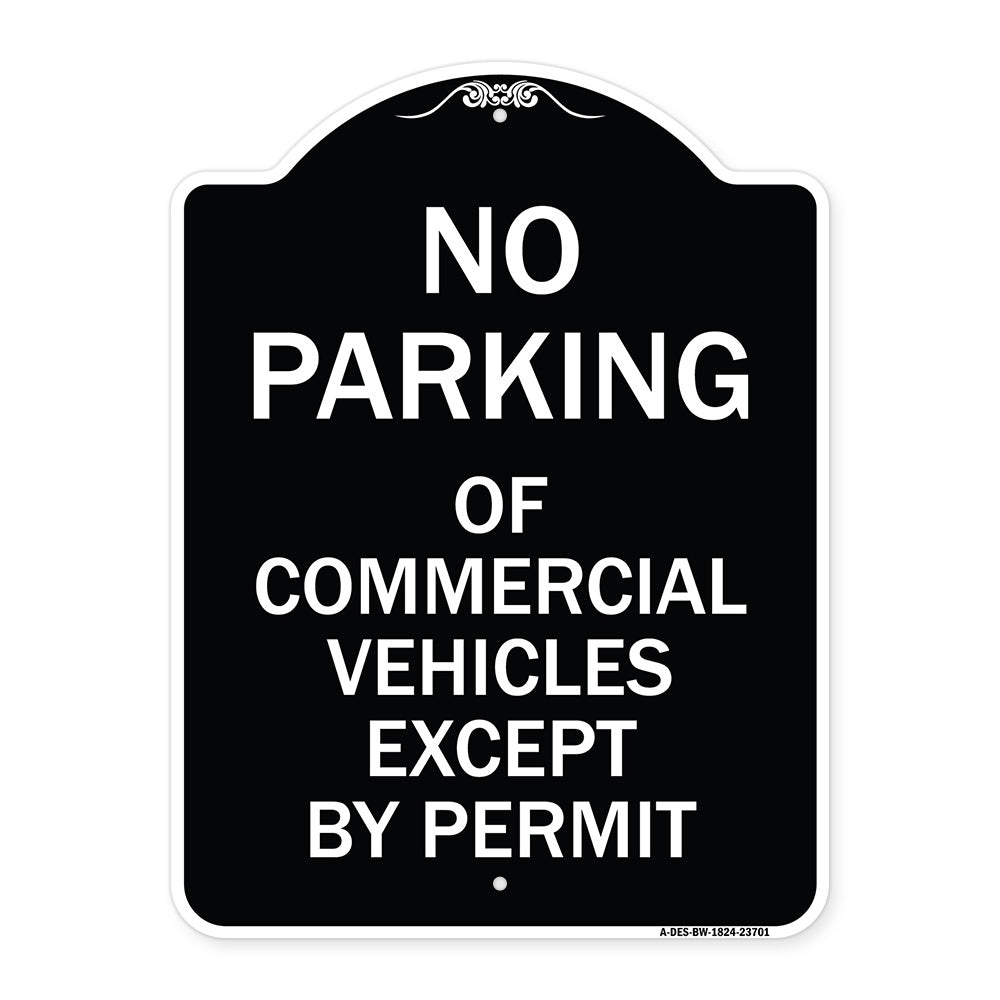 No Parking of Commercial Vehicles Except by Permit