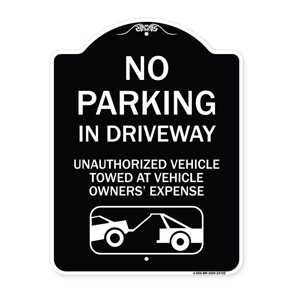 No Parking in Driveway Unauthorized Vehicles Towed