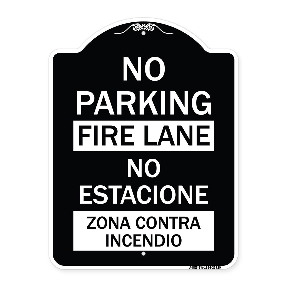 No Parking Fire Lane - No Estacione Zona Contra Incendio