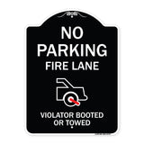 No Parking Fire Lane (With Graphic) Violators Booted or Towed