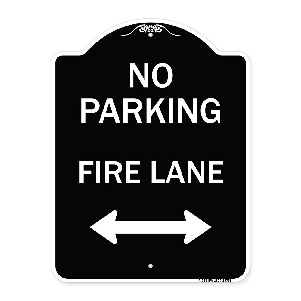 No Parking Fire Lane (With Bidirectional Arrow)