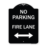 No Parking Fire Lane (With Bidirectional Arrow)
