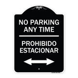 No Parking Anytime Prohibido Estacionar (With Bidirectional Arrow)