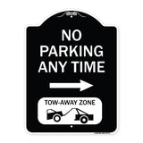 No Parking Anytime Tow-Away Zone with Right Arrow