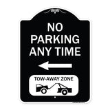 No Parking Anytime Tow-Away Zone with Left Arrow