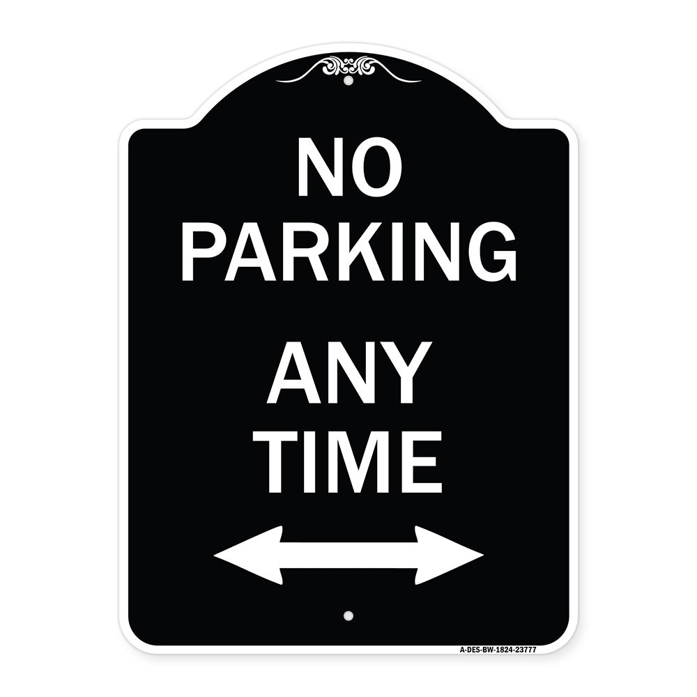 No Parking Anytime with Bidirectional Arrow