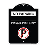 No Parking - Private Property (With No Parking Symbol)
