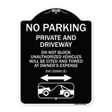 No Parking - Private and Active Driveway Do Not Block Unauthorized Vehicles Will Be Cited and Towed at Owner's Expense