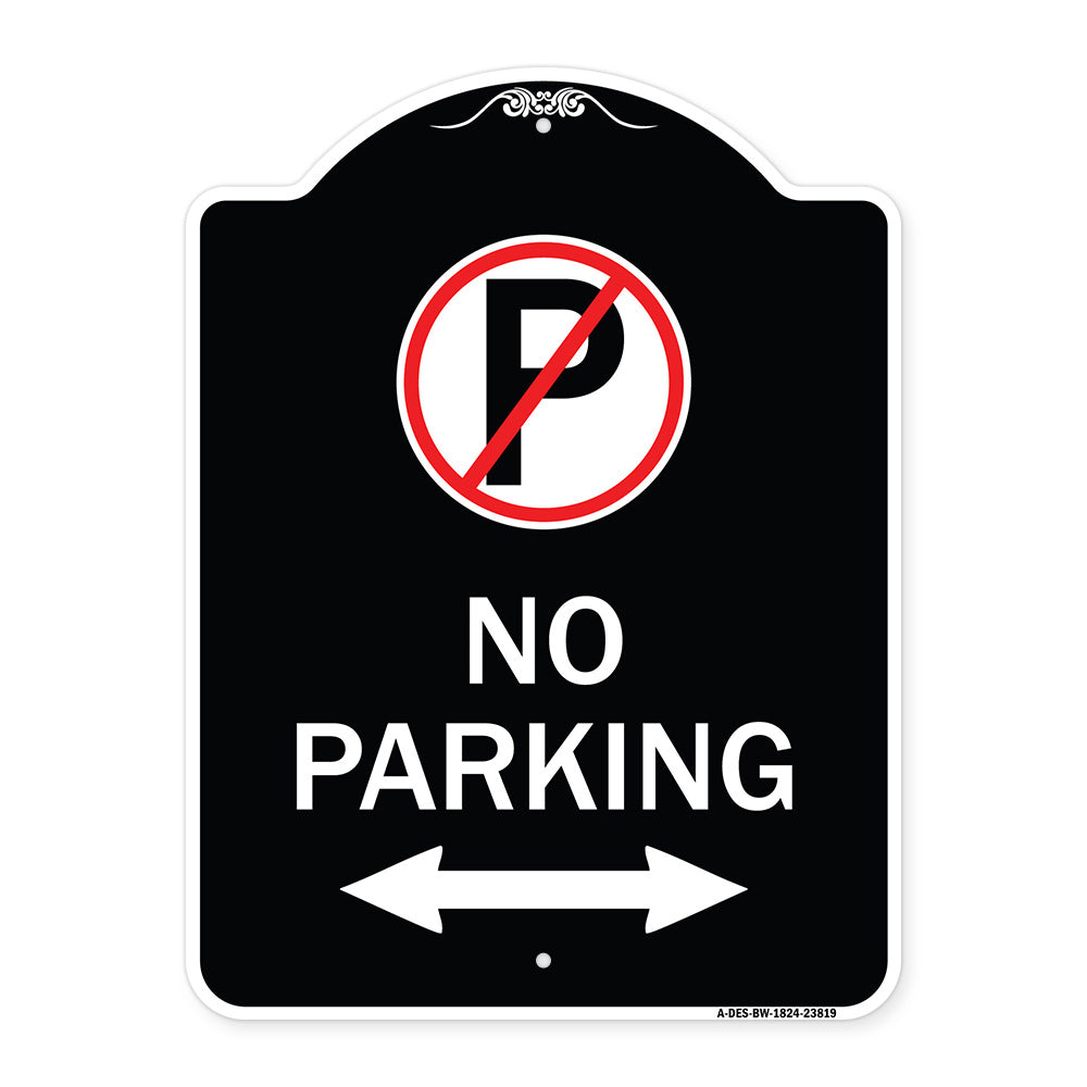 No Parking (No Parking Symbol and Arrow Pointing Left and Right)