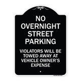 No Overnight Street Parking Violators Will Be Towed Away at Vehicle Owner's Expense