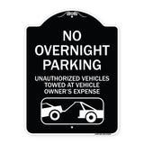 No Overnight Parking Unauthorized Vehicles Will Be Towed