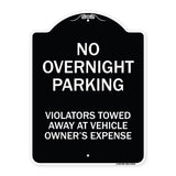 No Overnight Parking Violators Towed Away at Vehicle Owner's Expense