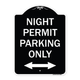 Night Permit Parking Only (With Bi-Directional Arrow)