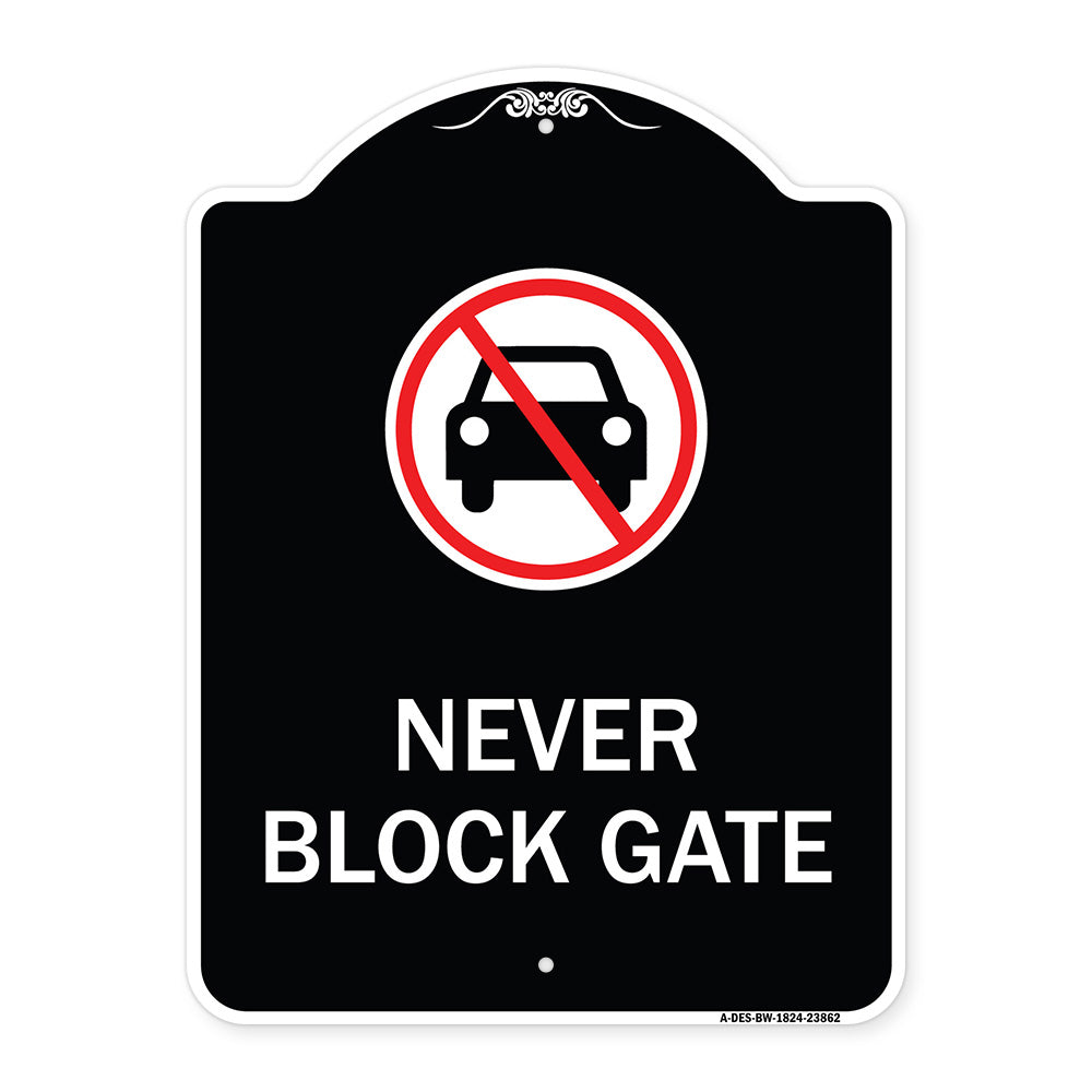 Never Block Gate with No Car Symbol