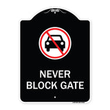 Never Block Gate with No Car Symbol