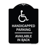 Handicapped Parking Available in Back with Graphic