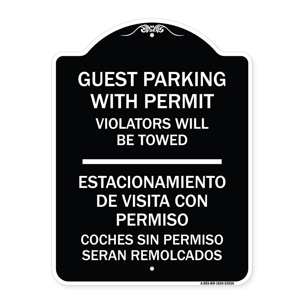 Guest Parking with Permit Violators Will Be Towed - Estacionamento De Visita Con Permiso Coches Sin Permiso Seran Remolcados