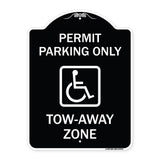 Georgia ADA Handicapped Parking Sign Accessible Permit Parking Only Tow-Away Zone with Symbol