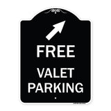Free Valet Parking with Upper Right Arrow