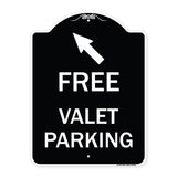 Free Valet Parking with Upper Left Arrow