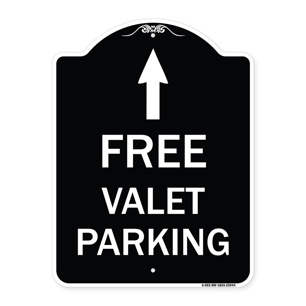Free Valet Parking with Ahead Arrow