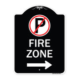 Fire Zone (No Parking Symbol and Right Arrow)