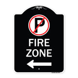 Fire Zone (No Parking Symbol and Left Arrow)